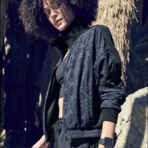 Athleta Brooklyn snakeskin bomber jacket